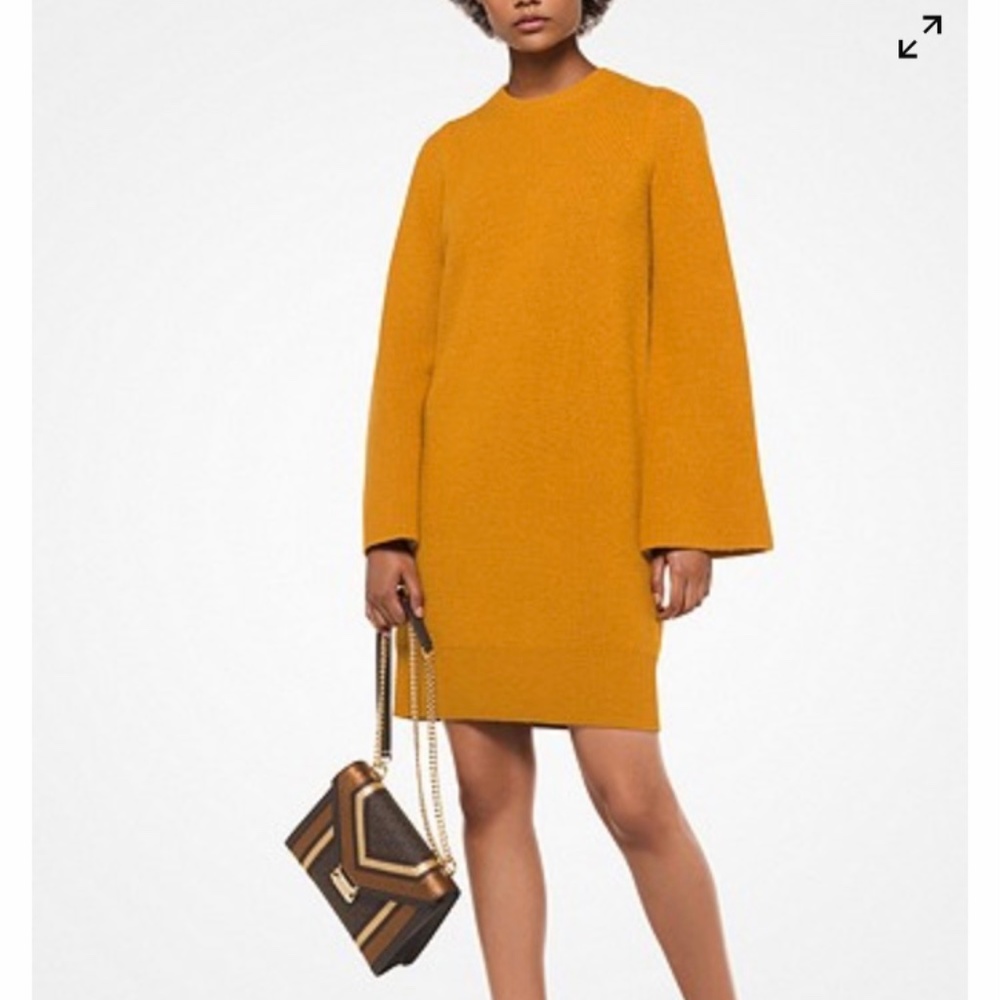 Michael Kors Wool Sweater Dress Marigold NWOT